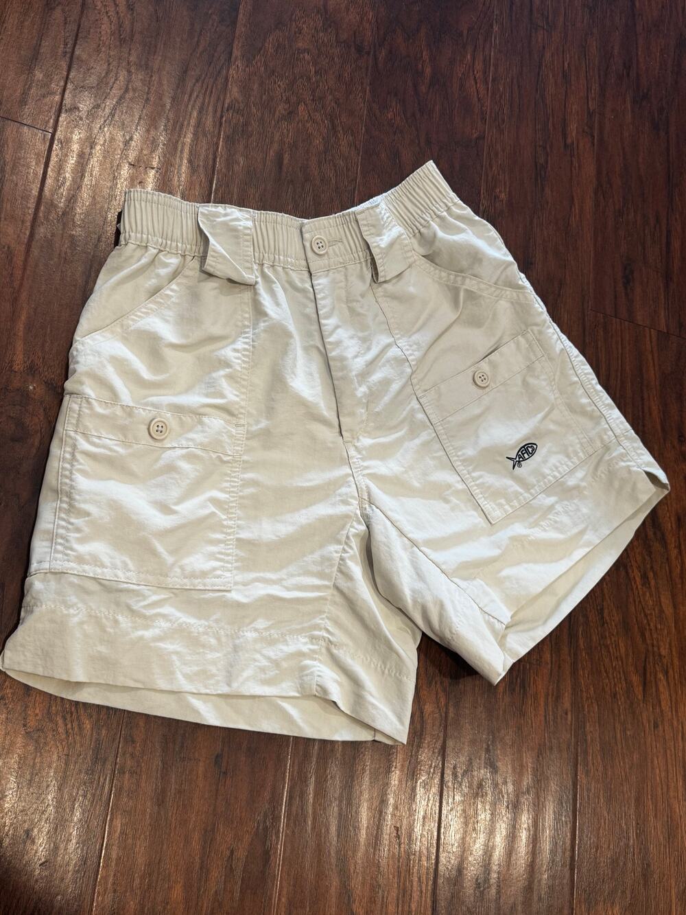 Aftco American Fishing Tackle Co Active Shorts khaki tan 29 Nylon Performance